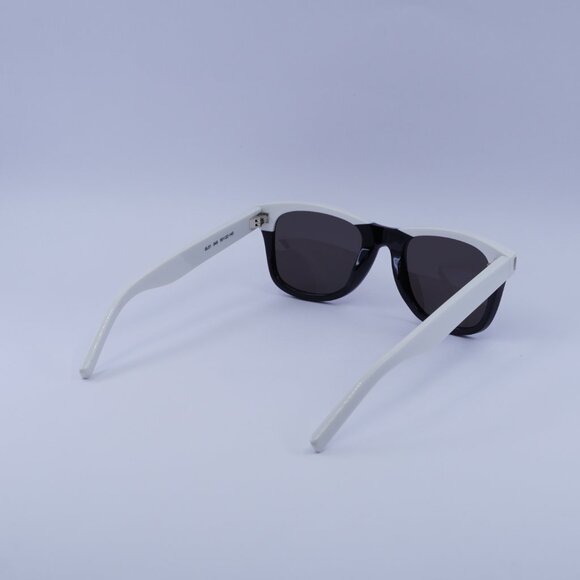Saint Laurent SL51 049 Sunglasses White/Black Square Frame, Grey Lenses - Picture 6 of 10